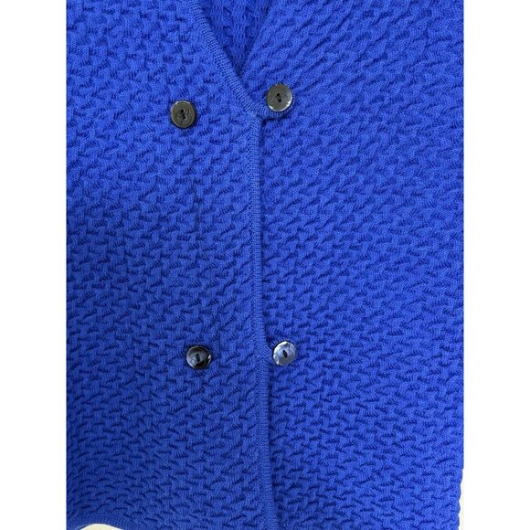 Vintage Rare G. Gucci Women’s 1950/1960’s Blue 2 Button Wool Cardigan Size 44 - Picture 3 of 11